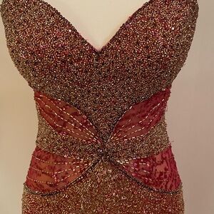 Glamorous Burgundy Glitter Maxi Dress